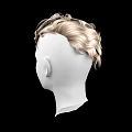 Game And Movie Character White Head Model With Blonde Curly Hair On Black Background