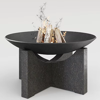 Modern brazier fire bonfire 3d model