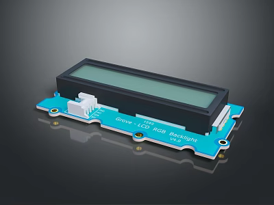 High Quality Computer LCD Screen Module With Blue Circuit Board And Black 3d model