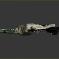 Detailed Terrain Model Featuring Green Vegetation and Exposed Quarry Area Structure