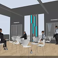 Kelongna Welding Doors and Windows Exhibition Booth Interior with Display Windows Doors and People