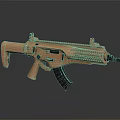 Modern Tactical Rifle with Tan Finish Rail System and Grip Design Features