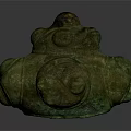 Ancient Bronze Sculpture with Ornate Decorative Elements and Intricate Carvings