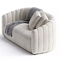 Beige Multi Seat Sofa with Modern Design Plush Cushions and Plaid Blanket for Living Room