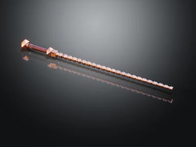 Ornate Decorative Scepter Weapon With Metallic Shaft And Gemstone Inlays 3d model