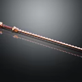 Ornate Decorative Scepter Weapon With Metallic Shaft And Gemstone Inlays