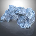 Natural Blue Rough Stone Material With Textured Surface And Reflective Finish On Gray Background 3d model