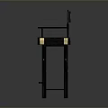 Wooden Frame Director Chair With Black Seat Armrests And Foldable Design
