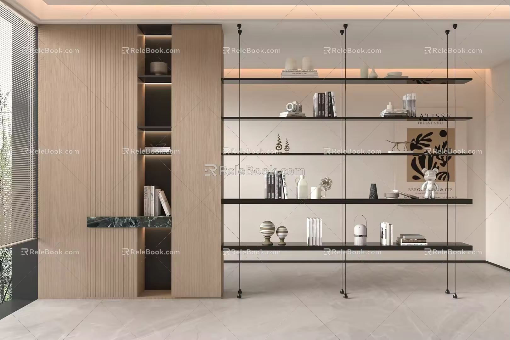 Modern Bookshelf 3d model
