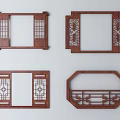 Chinese window hollowed-out window grilles 3d model