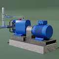 Blue Industrial Pump Equipment With Electric Motor Vertical Pipe And Sturdy Base