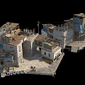 Ramshackle Slum Structures With Hanging Clothes Wooden And Metal Sheets Cluttered Layout And CRITINA Sign