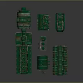 Green Industrial Mechanical Equipment With Various Machinery Components And Parts