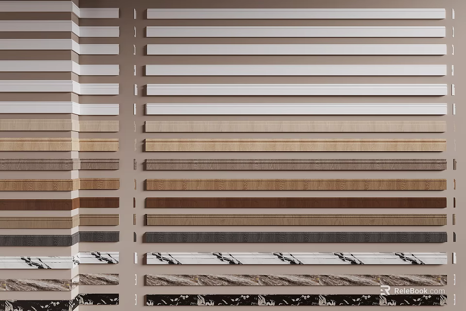 Different Shades Horizontal Lines in Interior Decorative Design Samples 3d model 