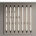 Modern Beautiful Wall Lights With Vertical Linear Design And Warm Decorative Text 3d model