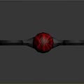 Fantasy Sword With Red Orb Hilt Black Handle And Blue Glowing Blade