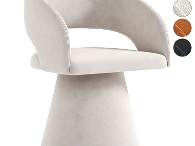 Modern Velvet Accent Chair With Curved Backrest Conical Base And Multiple Color Options 3d model