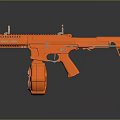 Orange Toy Weapon Gun With Magazine Barrel And Sight Design Features