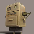 Vintage Robot Character With Antenna Control Panel Arms And Wheels 3d model