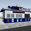 Police Booth Exterior With POLICE Signage Badge And Information Panels