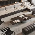 Modern Living Room Sofa And Coffee Table Set With Accent Chairs And Area Rug