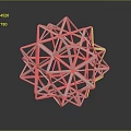 Turquoise Geometric Polyhedron 3D Wireframe Structure With Reflective Surface On Dark Background