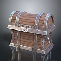 Vintage Wooden Treasure Chest With Metal Buckles And Rivets For Storage