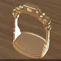 Golden Stirrup With Intricate Carved Patterns For Equestrian Sports Equipment