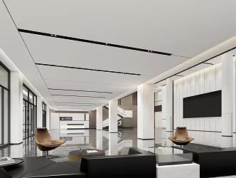 Modern Hall Corporate Lobby 3d model