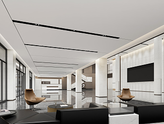 Modern Hall Corporate Lobby 3d model