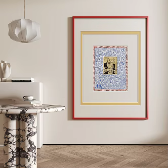 French Middle Style Decorative Painting 3d model