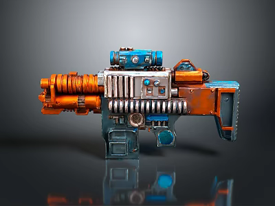 Future style sci-fi rifle sci-fi weapon metal texture mechanical component pulse rifle plasma rifle laser rifle future technology game props 3d model