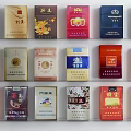 Colorful Cigarette Packs Display With Various Brands And Different Designs 3d model