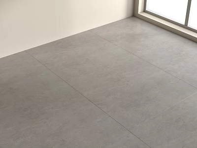 Gray Modern Floor Tiles In Well Lit Room Corner Near Window 3d model