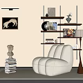 Casual sofa floor lamp ornaments 3d model