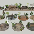 Outdoor Garden Table Chair Sets With Wooden Deck And Potted Plants For Relaxing Outdoor Spaces