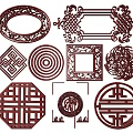 New Chinese Style Flower Lattice Window Carved Hollow Carved Window Corner Carved Gypsum Line Carved Window Pattern Carved 3d model