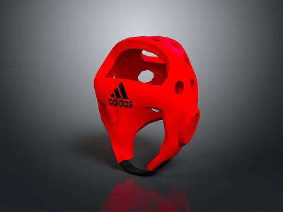 Red Adidas Weapon Training Helmet For Combat And Self Defense Practice 3d model