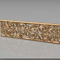 Artisan Crafted Ornate Wooden Carved Decorative Panel With Intricate Scroll Patterns