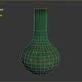 Green Vase Decor On Modern Wooden Shelf Furniture Piece