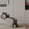 Modern Leather Massage Chair In Neutral Tones Interior With Gray Cabinetry Design