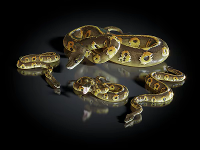 Modern snake ball python blackhead ball python python 3d model Modern snake ball python blackhead ball python python 3d model