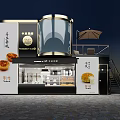 Modern Container Building Food Retail Shop With Staircase Umbrella And Display Window