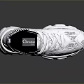 Modern White Sports Sneakers With Black Accents Mesh Details Patterned Upper And Structured Sole