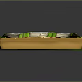 Decorative Wooden Tray With Central Green Spiral And Colorful Geometric Decorations