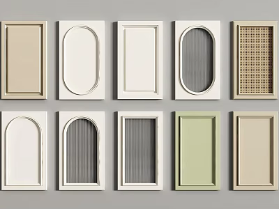 Various Stylish Wardrobe Door Designs With Different Panel Shapes And Color Options 3d model
