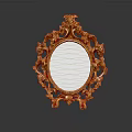 Ornate Oval Mirror with Golden Intricate Carved Frame for Home Decor