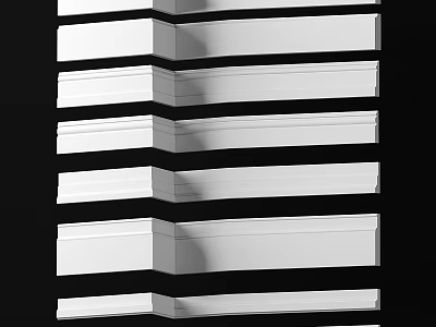 Modern White Decorative Components With Layered Design And Smooth Trim 3d model