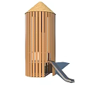 Decorative Bamboo Garden Ornament With Conical Roof And Vertical Slats Design