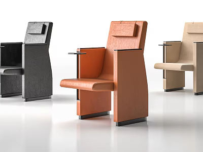Modern Leisure Chairs in Black Orange and Beige with Sleek Contemporary Design 3d model